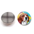 Beagle dog oil painting crystal glass fridge magnet 25mm round magnetic sticker - Beagle Style ((25MM)XSWX6053-11)
