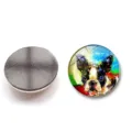 Artistic 25mm colorful oil painting dog crystal glass fridge magnet for home decor - Boston Terrier Style ((25MM)XSWX6053-12)