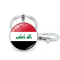 Detail view of Iraq flag time gem keychain with durable metal lobster clasp - Iraq