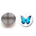 Aimant de réfrigérateur en verre cristal papillon bleu, variante SKU sur blanc. - Motif Papillon 2 (XSWX6054-2) / 30mm