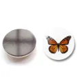 Aimant de réfrigérateur en verre cristal rond décoratif avec motif papillon monarque - Motif Papillon 7 (XSWX6054-7) / 30mm
