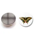 Aimant de réfrigérateur rond en verre cristal avec motif papillon coloré et dos magnétique - Motif Papillon 8 (XSWX6054-8) / 30mm