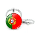 Metal keychain featuring a Portuguese flag time gem pendant with a lobster clasp - Portugal