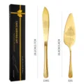 Elegant golden stainless steel cake knife and server set with embossed floral patterns - 2-Piece Set (With Color Box) / Gold