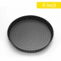 9-inch non-stick carbon steel pizza pan with perforated bottom for a perfectly crisp crust - Large Perforated Style / Thickened Perforated Loose Base