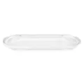 Close-up detail of a transparent oval acrylic tray for organizing condiment bottle sets - Transparent Tray
