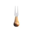 Professional stainless steel cheese fork featuring a natural ergonomic wooden handle - Cheese Fork