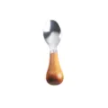 Small stainless steel spoon with a standable ergonomic wooden handle for butter - Dinner Spoon