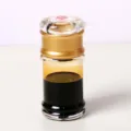Transparenter Sojasaucen Spender Flasche mit Gold Kappe fuer Kueche und Restaurant. - Goldrand 2803A (5 * 11,5 cm)