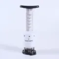 Detail view of the kitchen meat tenderizer syringe with measurement marks for easy BBQ cooking. - Meat Tenderizer
