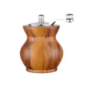 Manual wooden pepper grinder, solid acacia wood spice mill with metal crank handle for kitchen. - Large Jar