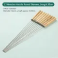 Set aus Grillspießen aus Edelstahl mit runden Holzgriffen 35 cm lang zum Grillen - 2.3 Holzgriff Rundspieß / 35cm (50 Stück/Packung)