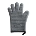 Graue Silikon Ofenhandschuhe fünf Finger hitzebeständig dick Backen Handschuhe - Grau