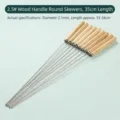 Edelstahl Grillspieße mit Holzgriff, 35 cm runde Schaschliknadeln - 2.5 Holzgriff Rundspieß / 35cm (50 Stück/Packung)