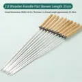 Premium 10er-Pack flache Edelstahl-Grillspieße mit Holzgriff, 35 cm Gesamtlänge im Set - 2.3 Holzgriff Flachspieß / 35cm (50 Stück/Packung)