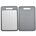 Multifunctional double-sided cutting board and thawing plate with grinding area in grey - 1 Piece Large Gray Style Color Box