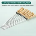 Flacher Edelstahl Grillspieß mit großem 3,2# Holzgriff, 43-44 cm lange SKU Variante - 3.2 Holzgriff Flachspieß / 35cm (50 Stück/Packung)