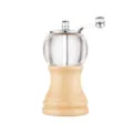 Manual wood and glass pepper grinder spice mill with metal crank handle for kitchen cooking. - Original Color Acrylic
