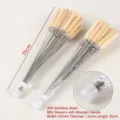 Set mit 35 cm langen Grillspießen aus 304 Edelstahl mit flachen Holzgriffen für BBQ - 2.6# 304 Holzgriff Flachspieß / 35cm (25 Stück/Packung)