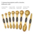 Edelstahl goldene Messlöffel Set mit Abstreifer für Backen und Küche Kochwerkzeuge. - Doppelendige vergoldete Messlöffel, 8er-Set