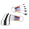 10-piece stainless steel measuring cups and spoons set with colorful silicone handles - Multicolor 10-Piece Measuring Cup & Spoon Set
