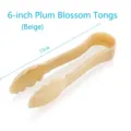 6-inch beige plum blossom shaped plastic food tongs 15cm length - Flower Shape Clip / 6 Inch / Beige