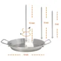 Stainless steel vertical BBQ roasting pan replacement parts with 8, 10, and 12 inch spikes - 10-Inch Pot Outer Diameter, Natural Color (Includes 3 Needles by Default)