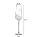 Elegant European-style glass champagne flute decorated with white pearls for wedding gift use - Pearl Style (Set Of 2) / 2 Pcs/Set