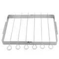 Stainless steel BBQ skewer rack set with metal skewers for outdoor grilling and cooking tools. - Stainless Steel BBQ Skewer Set