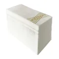 Hochwertige weiße Papierservietten mit Goldfolien-Muster für elegante Tischdekorationen - Gold Wellenmuster / 50 Stück / Gold