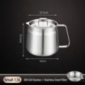 1.5L 304 stainless steel oil filter pot with fine mesh strainer for kitchen storage - 1.5L / 304 Stainless Steel Oil Filter Pot with Strainer (CN0810)