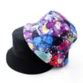 Reversible bucket hat for men and women, stylish paint splatter print and classic solid black. - Adult 55-58cm / Ink Splash Graffiti Camouflage