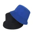 Classic double-sided bucket hat for women, casual outdoor sun protection fashion sunhat. - Adult 55-58cm / Sapphire Blue