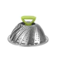 Edelstahl klappbarer Dampfgarer Korb mit grünem Griff für die Küche und das Kochen zu Hause. - 9-Zoll-Dampfgarer (Verpackt)