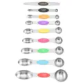 9-teiliges Messlöffel-Set aus Edelstahl mit Magneten für präzises Backen und Kochen - 9 Teile/Set / bunt