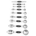 9-teiliges magnetisches Messlöffel-Set aus Edelstahl zum Backen und Kaffee - 9 Teile/Set / Schwarz