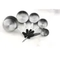 5-piece stainless steel measuring cups set with black silicone handles - Black / Black 5-Piece Measuring Cup Set