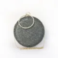 Rhinestone Round Evening Clutch Bag Black Crystal Crossbody Shoulder Bag with Gold Chain - Black