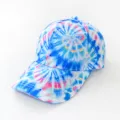 Détail de casquette de baseball imprimée tie and dye, chapeau de soleil extérieur - Style Tie Dye Bleu Rose Blanc (01) / Taille unique