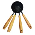 Black stainless steel measuring cup set with beech wood handles for kitchen baking - Measuring Cup / Black