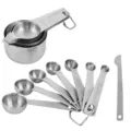 Set di tazze e cucchiai dosatori in acciaio inossidabile con marcature incise precise - Set da 15 Pezzi di Misurini e Cucchiai