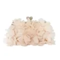 Elegant champagne flower petal evening clutch bag for women's formal party dress - Champagne