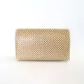 Elegant gold handmade aluminum bead evening clutch bag for formal banquet and dinner events - 17.5cmx6cmx10.5cm / Gold