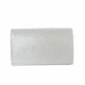 Elegant silver beaded evening clutch bag with high-quality handmade aluminum pearls - 17.5cmx6cmx10.5cm / Silver