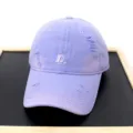 Lavender distressed baseball cap with cute L embroidery and stylish brim text for casual wear. - Adult 56-60cm / Purple