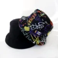 Reversible graffiti bucket hat for men and women, stylish streetwear colorful sun hat casual - Adult Size 55-58cm / Colorful Street Graffiti Style (12)
