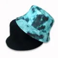 Chapeau Bob réversible tendance pour hommes et femmes avec motif tie-dye et design uni. - Taille Adulte 55-58cm / Style Tie-Dye Bleu Noir (3)