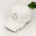 Casquette de baseball blanche avec anneau en metal etoile pendentif style punk hip hop - Réglable / Blanc (Anneau Étoile)
