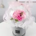 Bouquet de fleurs de savon élégant dans une boule acrylique avec roses roses et boîte. - 混搭粉+灯(配袋子)