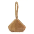 Elegant luxury gold rhinestone evening bag featuring handmade crystal embellishments - 17x5x12cm / Gold